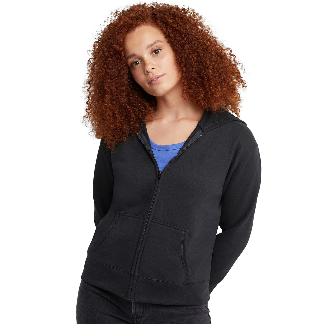 Hanes Women's Hoodie, Ecosmart Fleece Full-zip Hoodie, Zip-up Hooded Sweatshirt.