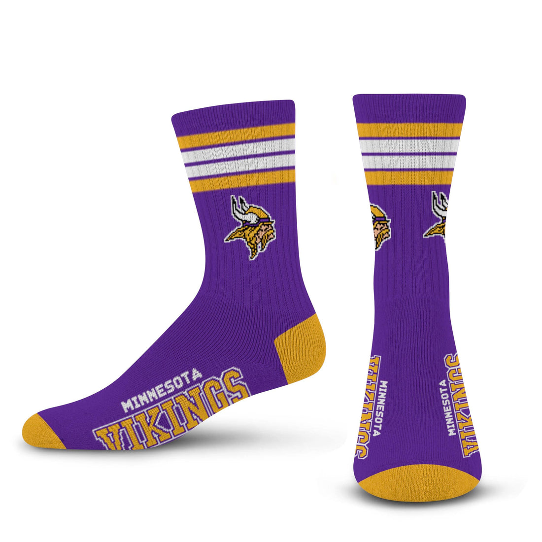 For Bare Feet Men's NFL 4-Stripe Deuce Performance Crew Socks.