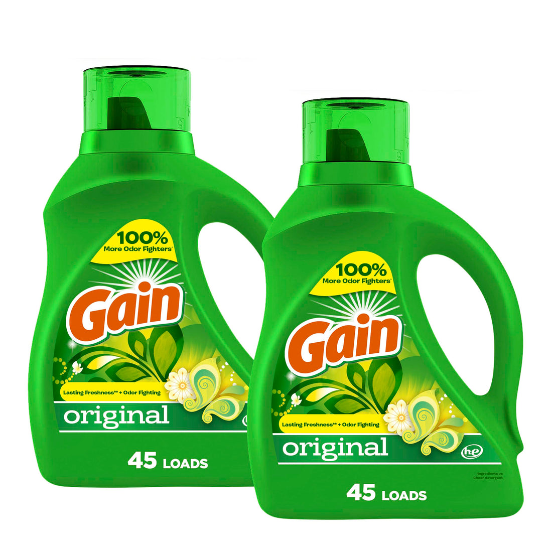 Gain Laundry Detergent Liquid Soap with Original Scent - 90 Loads, 65 Fl Oz (Pack of 2)