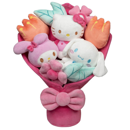 Cute Sanrio Plush Valentine's Bouquet for Kids, 12-inch official toys.