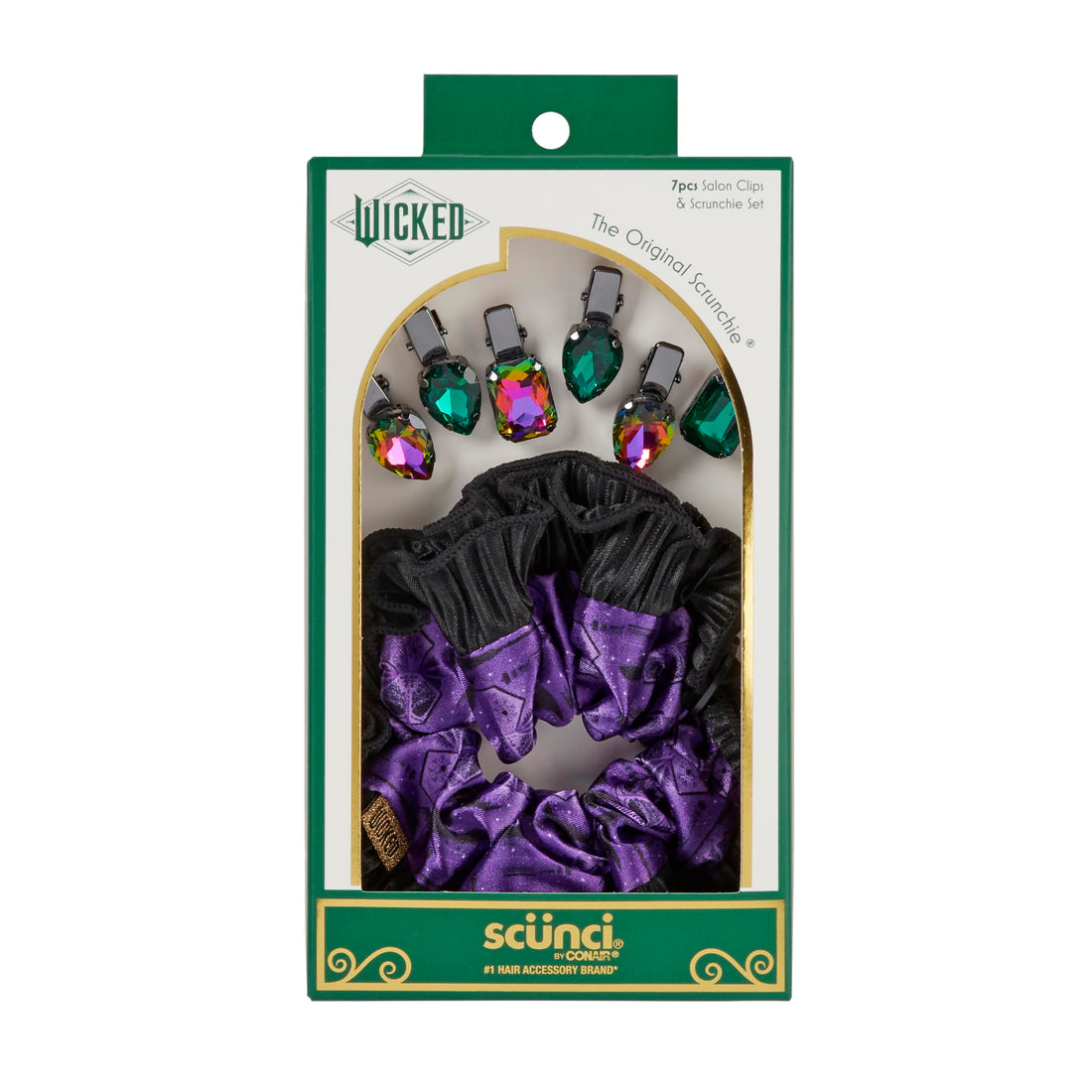 Unique Wicked Elphaba Scrunchie Hair Clip Set for Girls and Collectors.