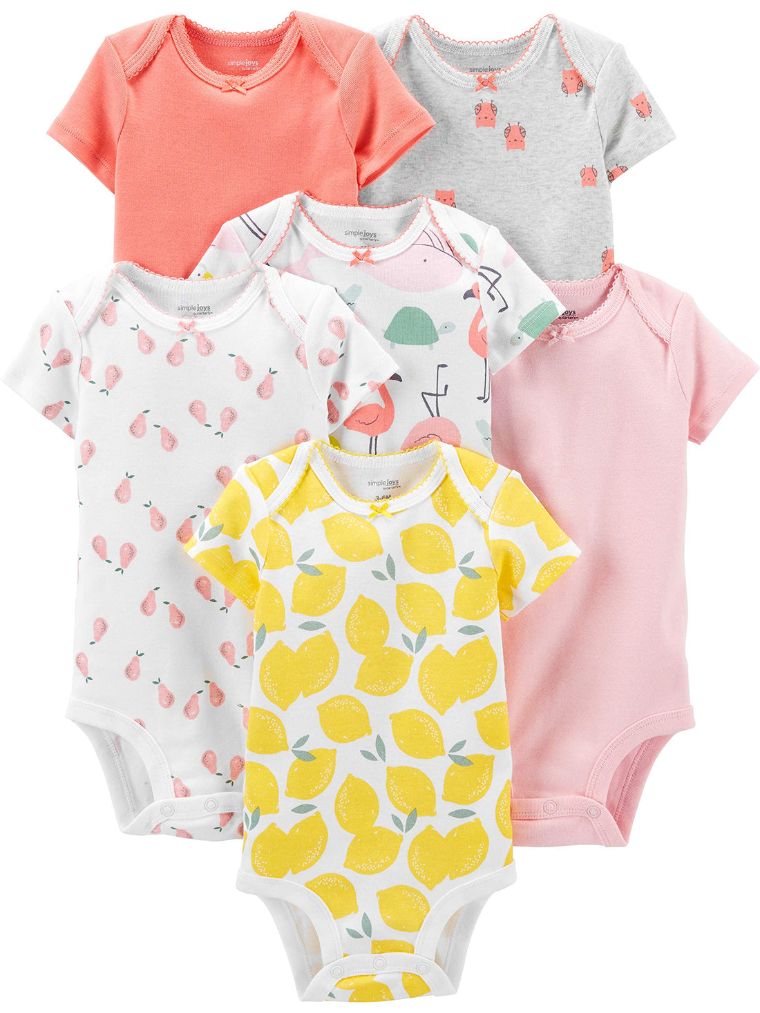 Simple Joys by Carter's baby-girls 6-pack Short-sleeve Bodysuit.