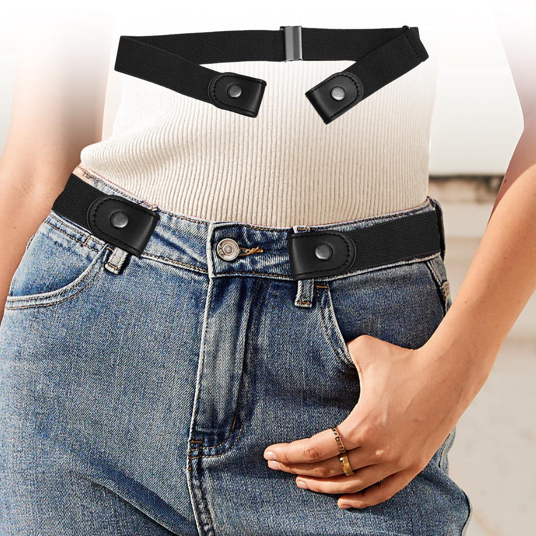 No Buckle Elastic Belts for Jeans