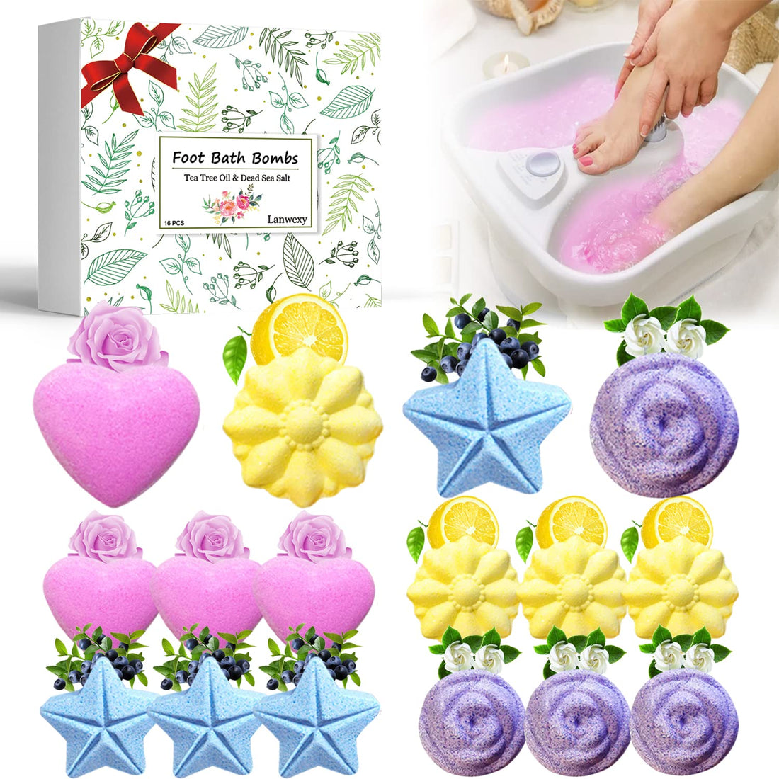 Lanwexy Bath Foot Bombs with Natural Essential Oils