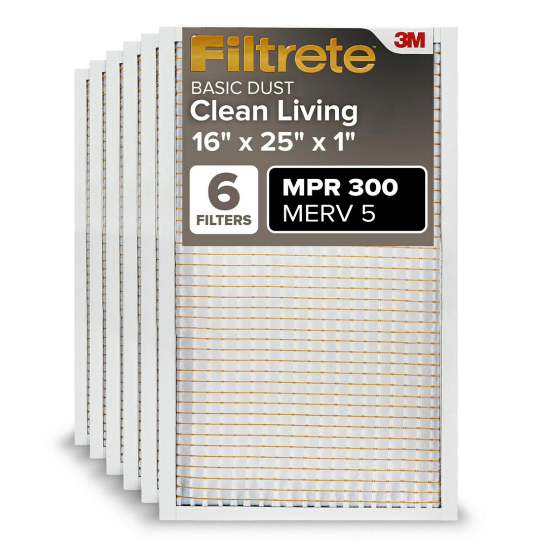 Filtrete 16x25x1 AC Furnace Air Filter, MERV 5, MPR 300, Capture Unwanted Particles, 3-Month ...