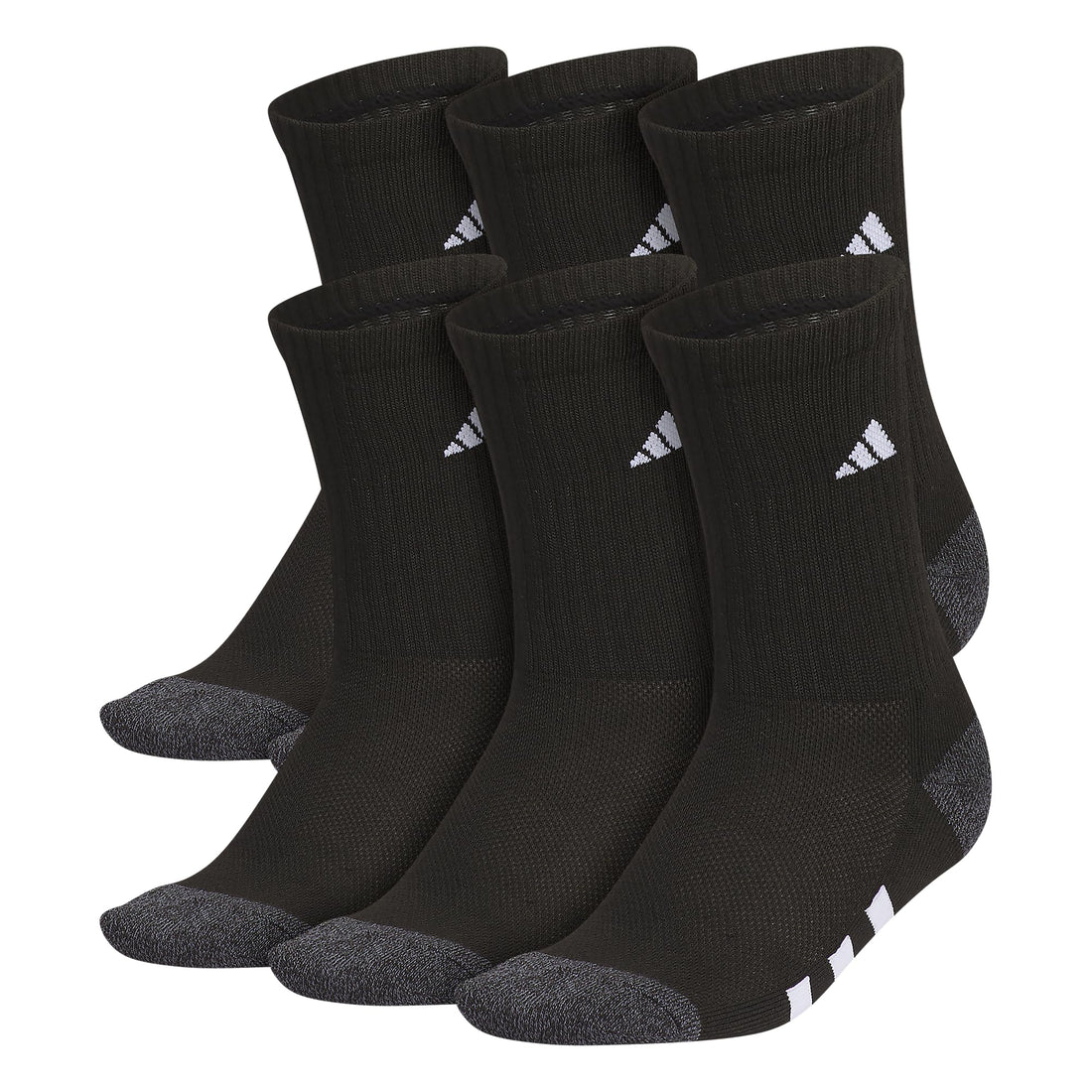 adidas Boys Athletic Cushioned Crew Socks (6-Pair) for Kids, Boys and Girls - durable, breathable fabric ready for ...