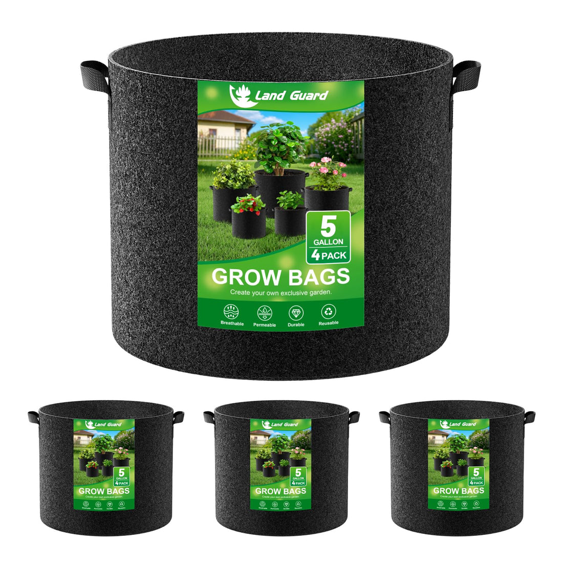 Large Capacity Fabric Grow Bags for Plants and Gardening Supply.