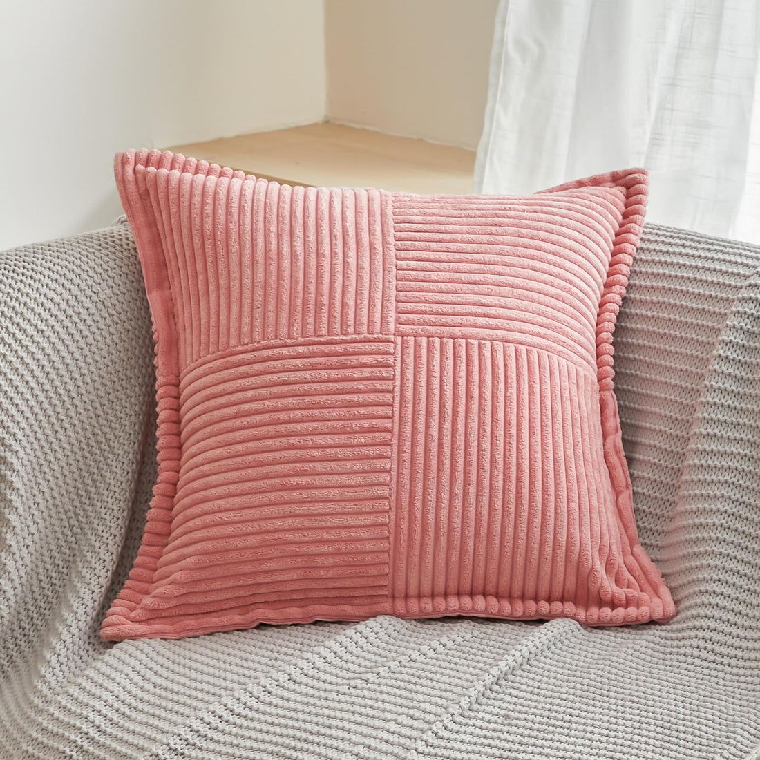 Boho Decorative Throw Pillow Cover Product Description in Brief Soft pink boho throw pillow cover ...