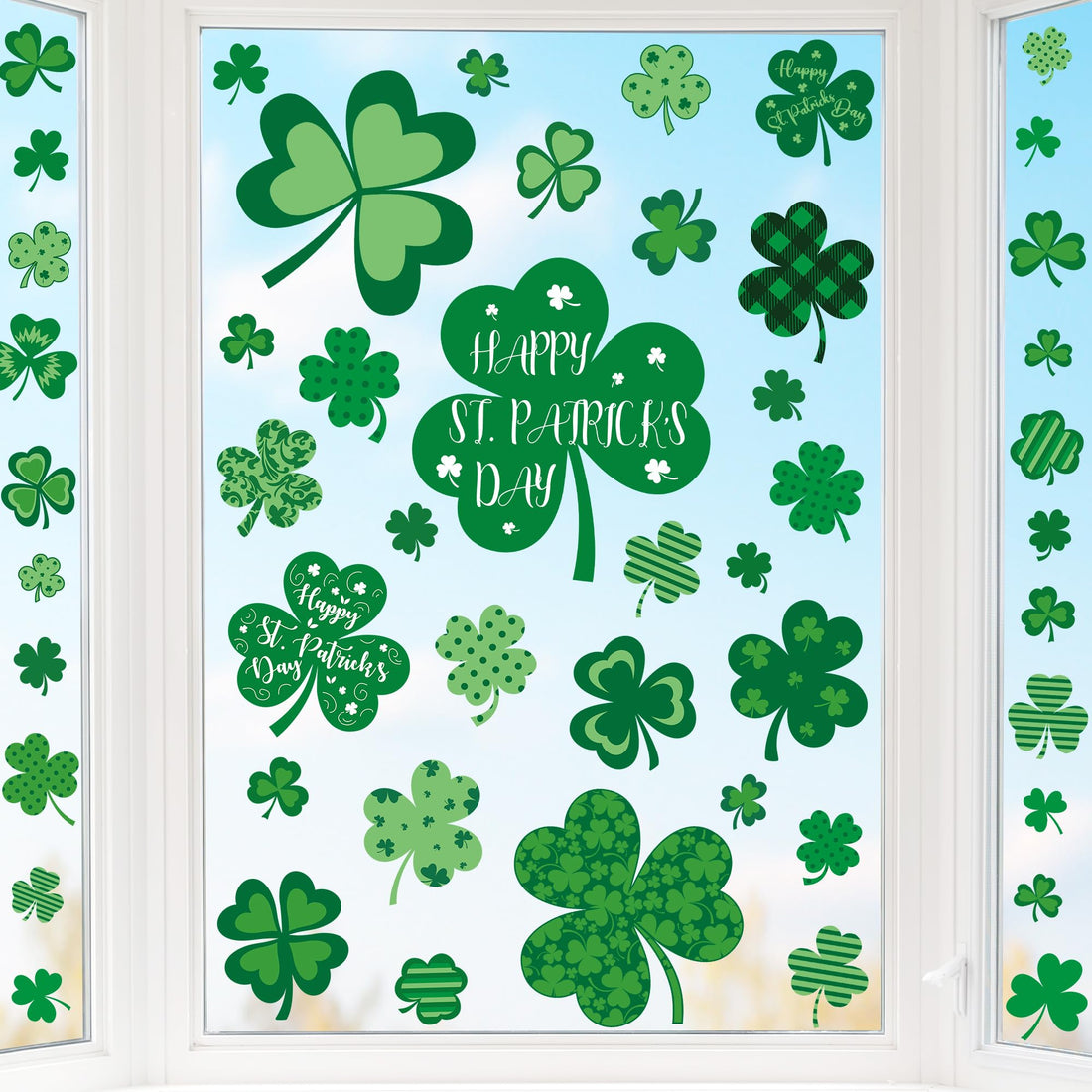 St. Patrick's Day Window Clings for Decorations and Shamrock Stickers