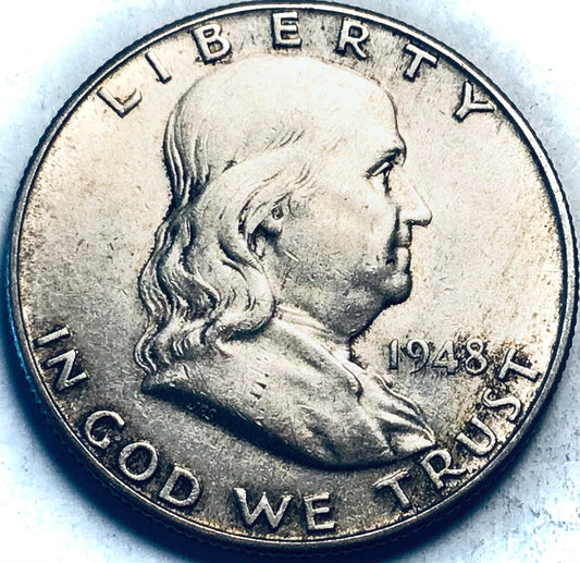 1948 D Franklin Silver Half Dollar Seller About Uncirculated.