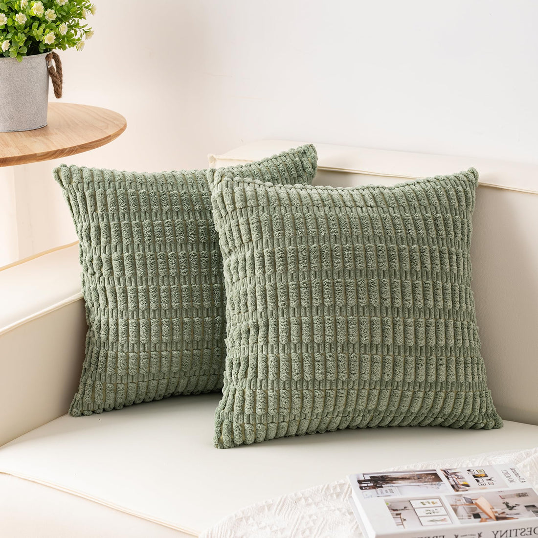 Boho Striped Throw Pillow Covers for Farmhouse Decor