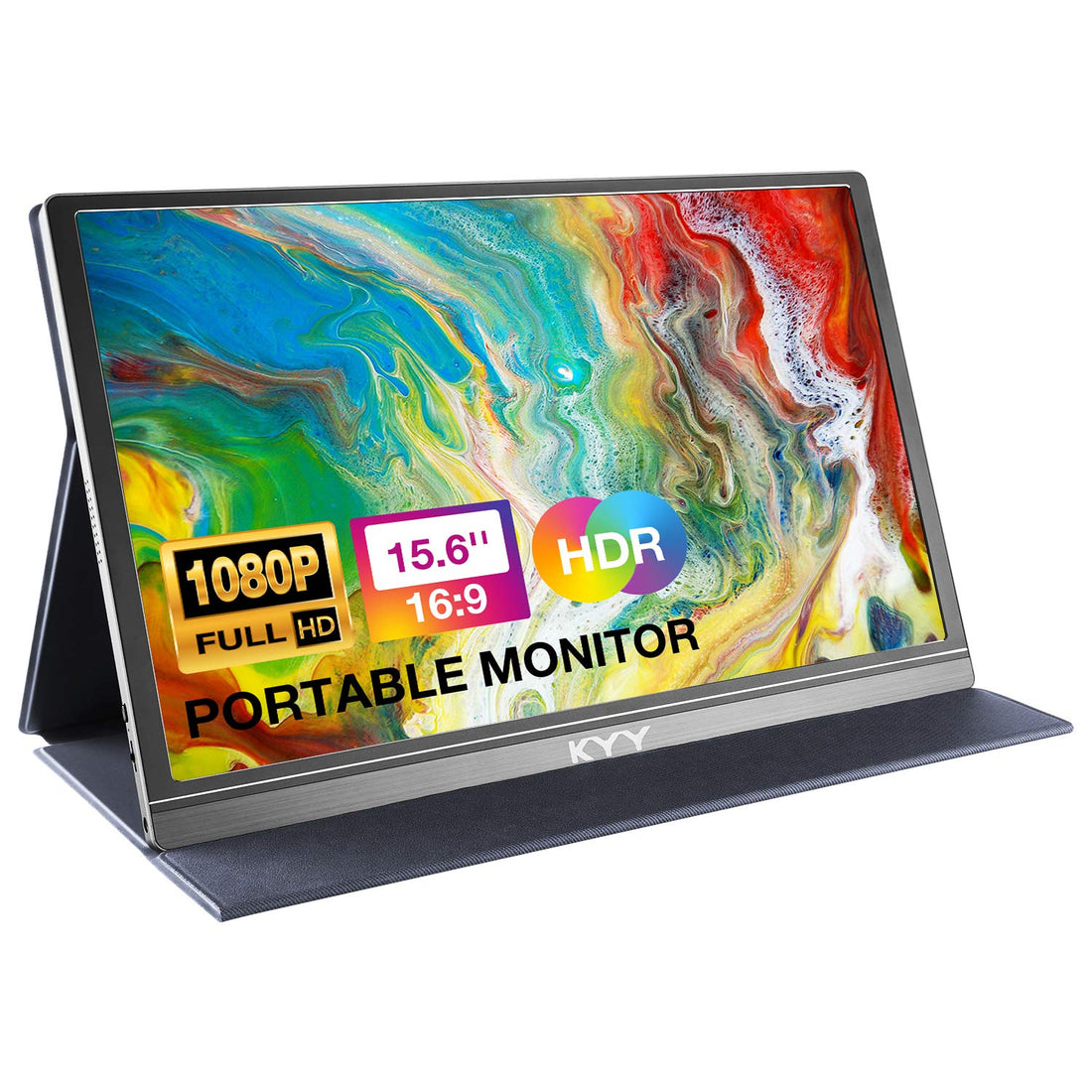 KYY Portable Monitor 15.6inch 1080P FHD USB-C, HDMI Computer Display HDR IPS Gaming Monitor ...