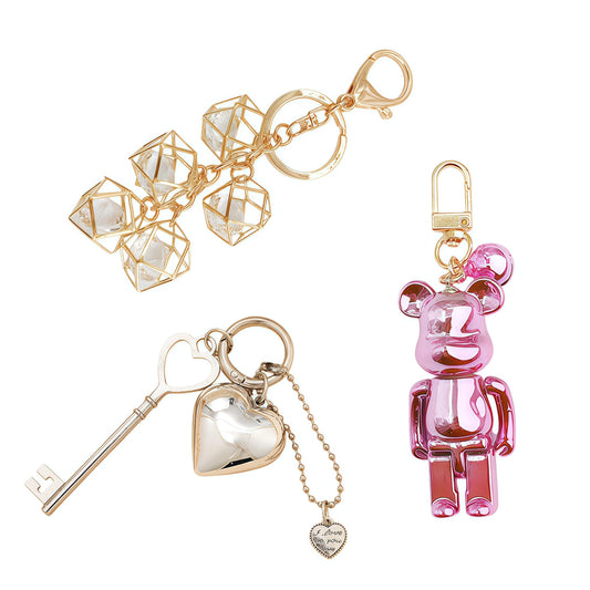 Cute Cartoon Character Keychain Set for Women - 3-Pack Christmas Gift Accessories