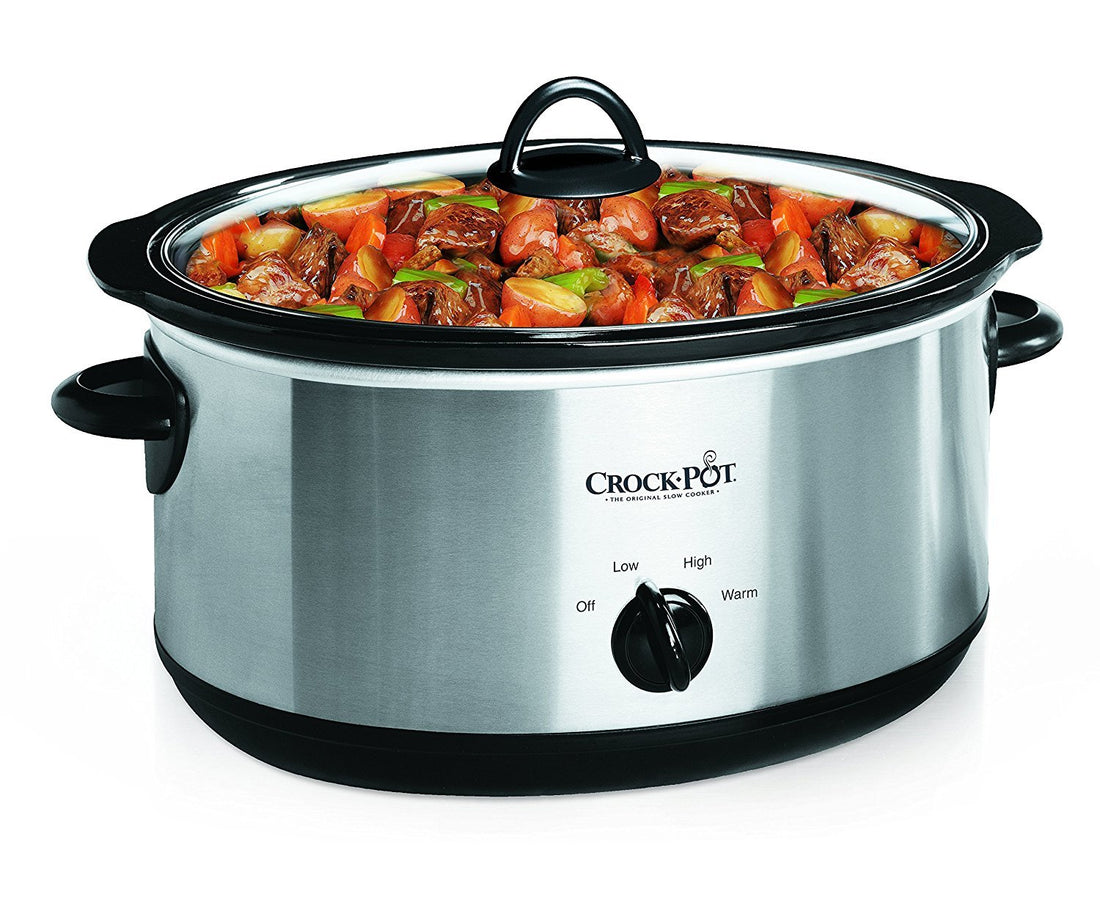 Crock-Pot 7 Quart Oval Manual Slow Cooker, Stainless Steel (SCV700-S-BR)