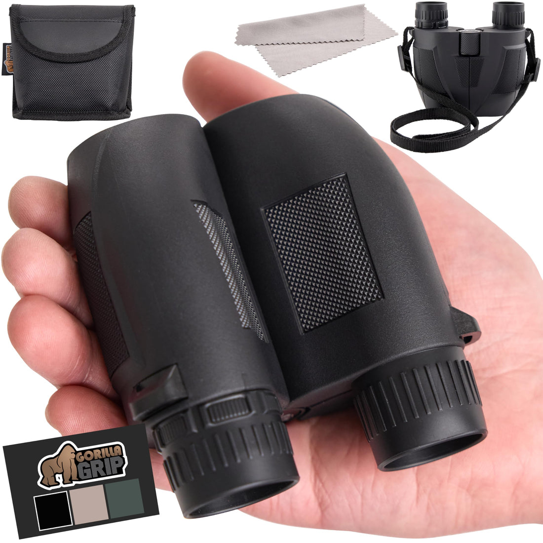 High-Powered Compact Binoculars for Adults with Strap for Night Observations.