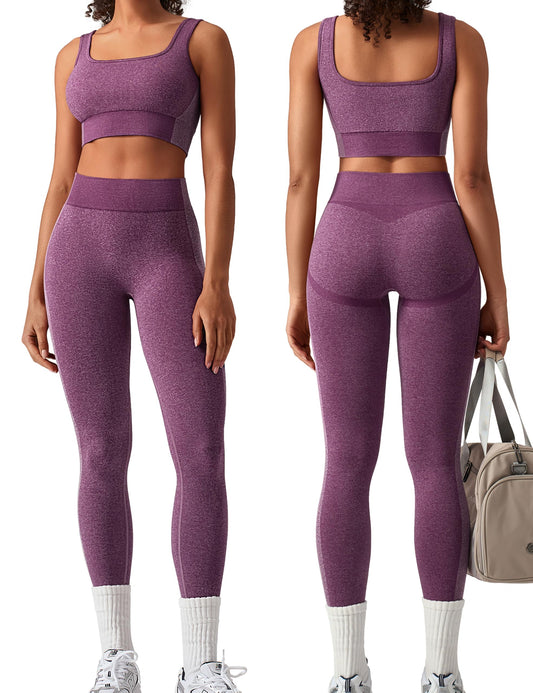 Women's Seamless Workout Sets with Sports Bra and Leggings