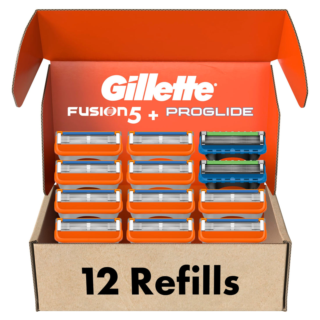 Gillette Fusion5 Men's Razor Blade Refills, Holiday Gifts for Men, 10 Count + Fusion5 ProGlide ...