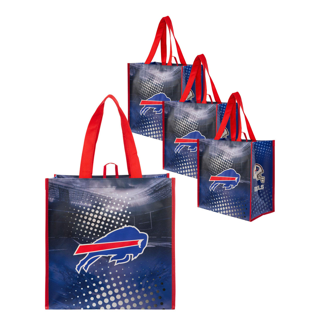 FOCO NFL Team Logo Reusable Grocery Shopping Bags Totes.