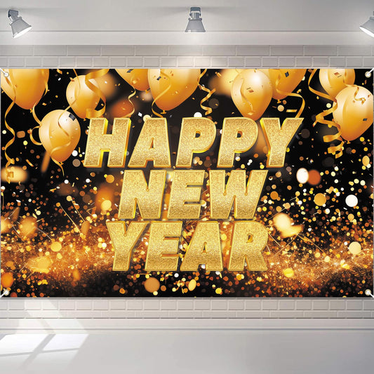 Happy New Year Banner Backdrop