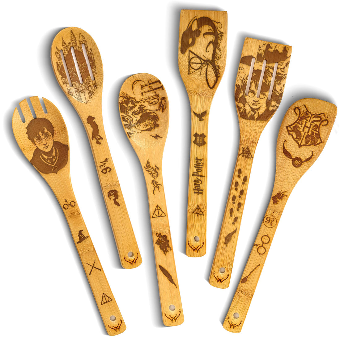 Magical Wizard's Wooden Spoons for Cooking Enthusiasts and Potter Fans