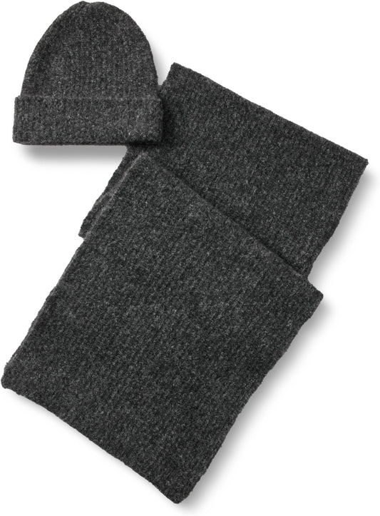 Amazon Essentials Unisex-Adult Faux Mohair Scarf and Hat Set