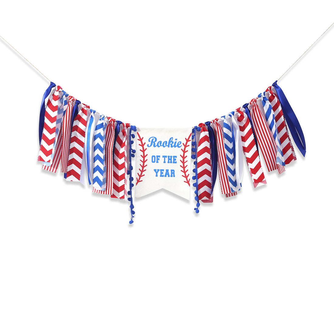 Rookie of the Year Highchair Banner for Baseball Birthday Celebrations