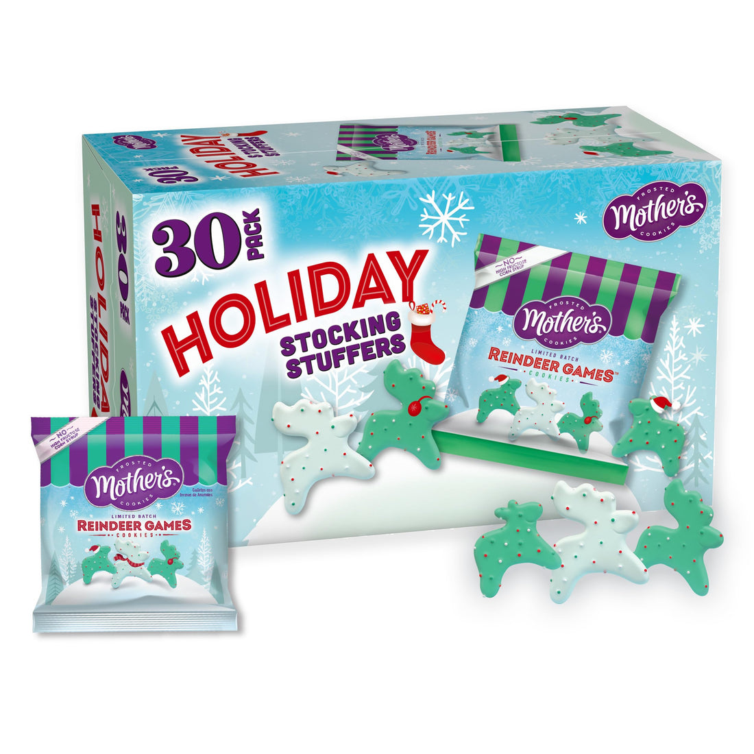 Mother's Frosted Cookies Limited Batch Reindeer Games Christmas Shortbread Animal Cookies