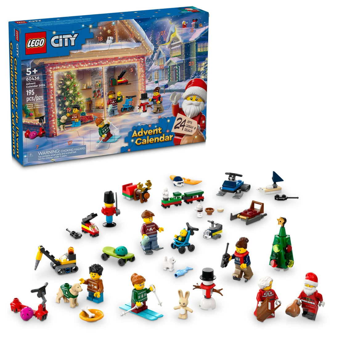 LEGO City 2024 Advent Calendar, Holiday Countdown Gift for Ages 5 and Up, 24 Surprises for Kids, ...