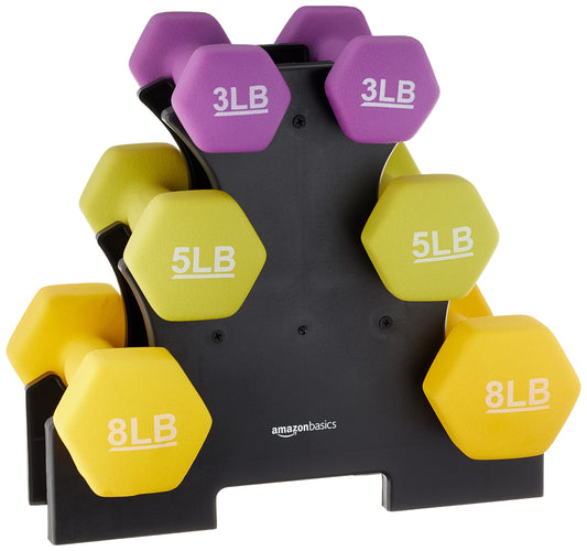 Amazon Basics Neoprene Dumbbell Hand Weights.