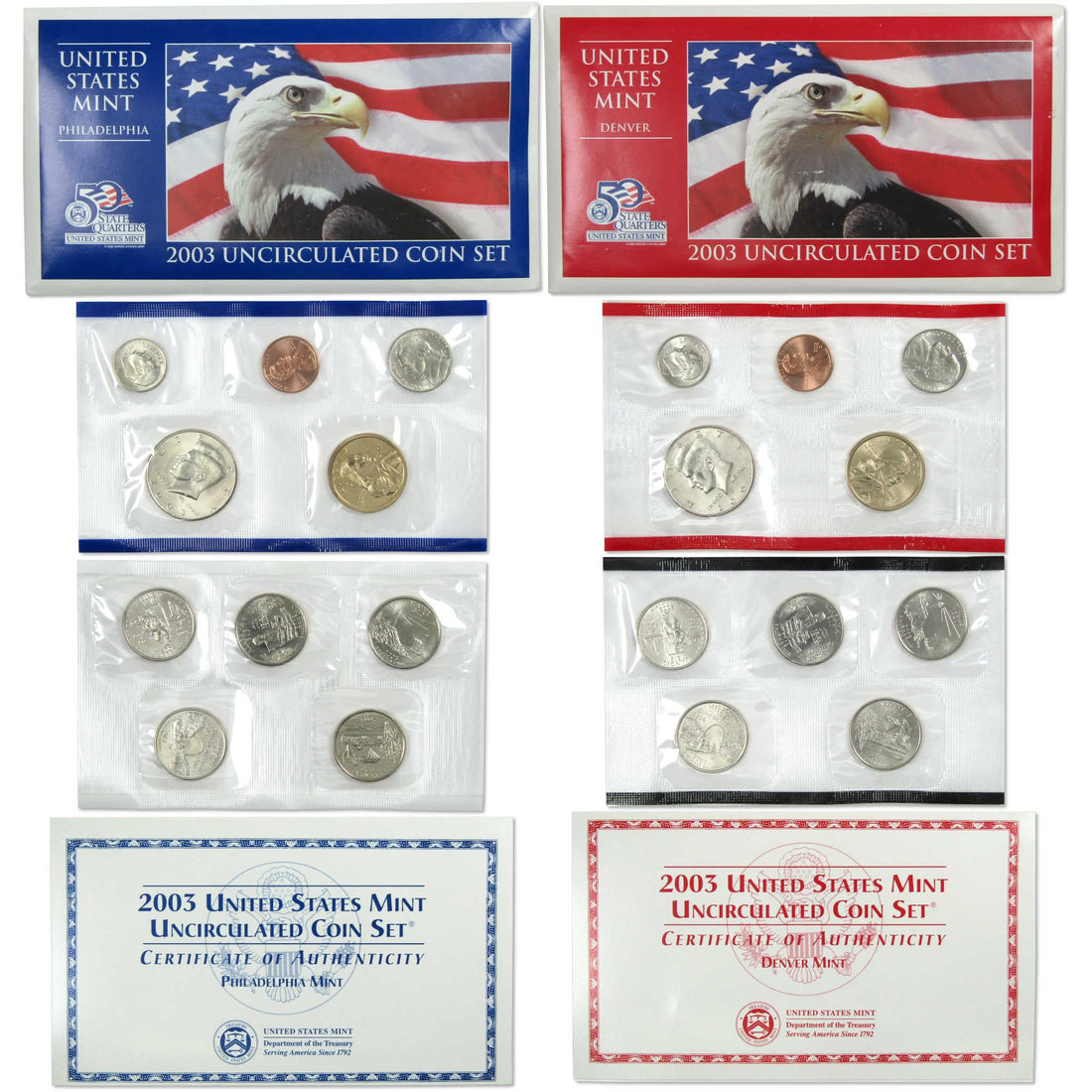 2003 Uncirculated Coin Set U.S Mint Government Packaging OGP COA.