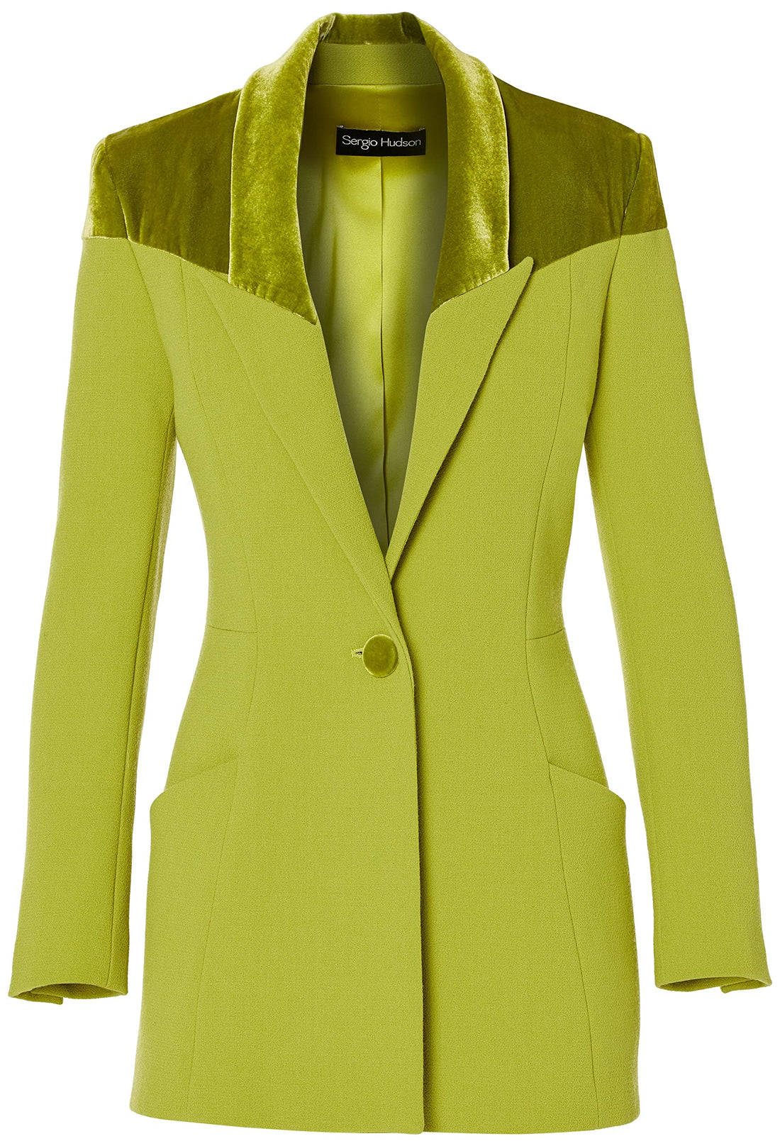 Sergio Hudson's Signature Single-Breasted Blazer with Contrasting Shoulder Detailing