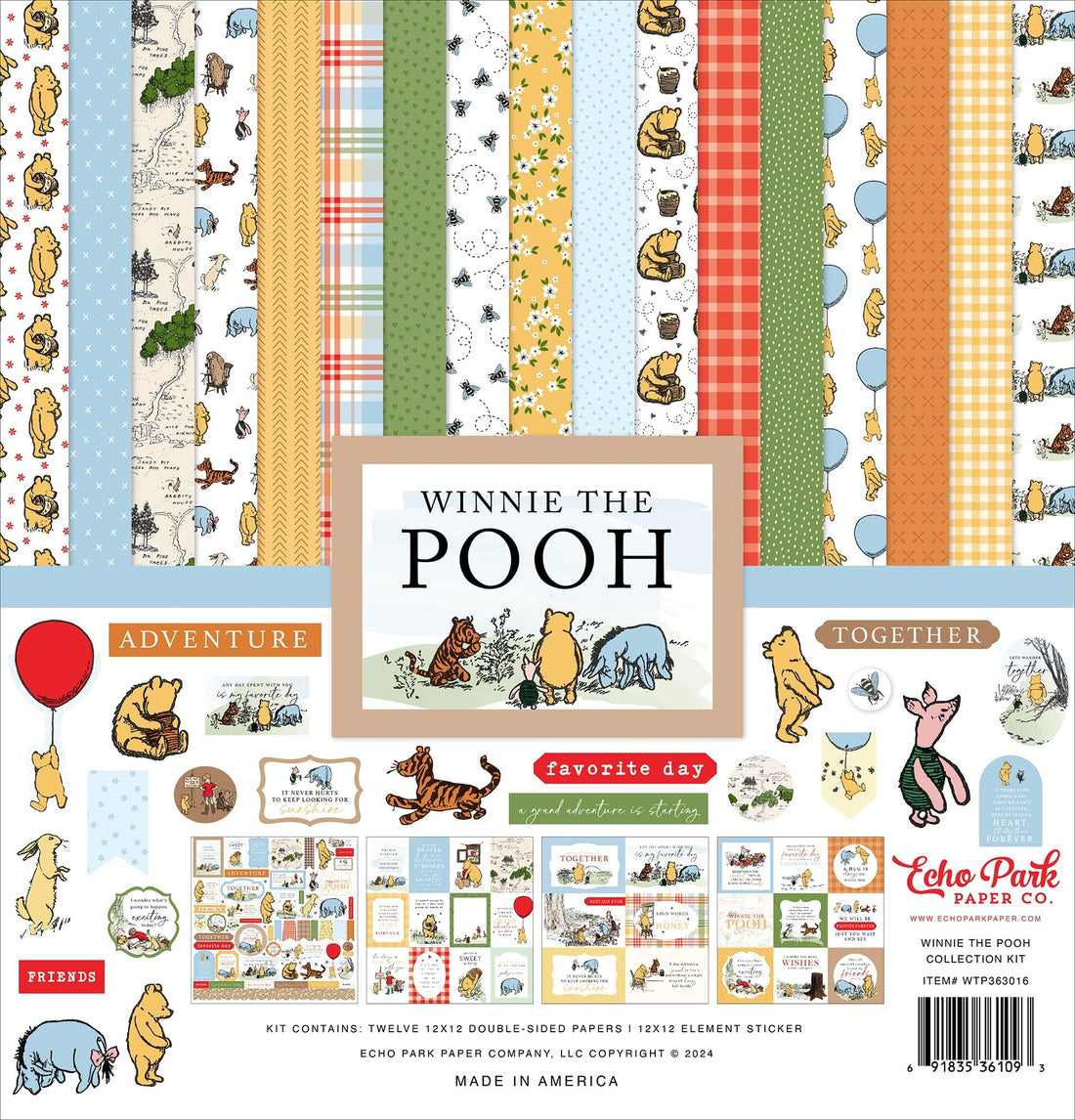 Colorful Winnie the Pooh Art Supplies for Kids' Creative Play.