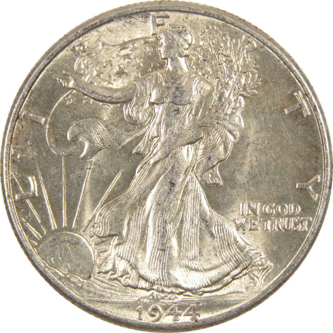 1944 Liberty Walking Half Dollar AU About Uncirculated Silver 50c Coin.