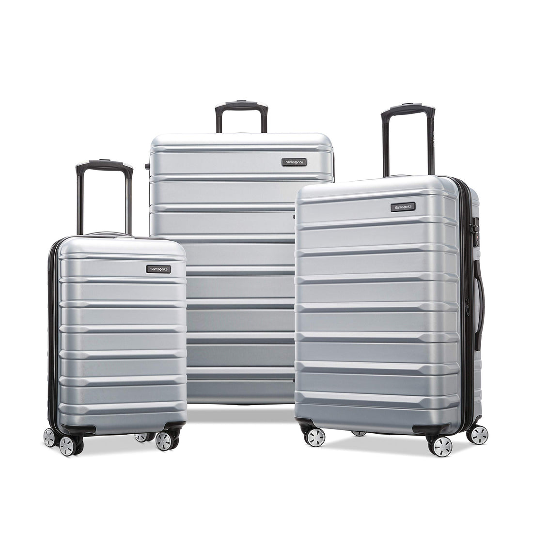 Samsonite Omni 2 Hardside Expandable Luggage with Duel Spinner Wheels, Arctic Silver, 3-Piece Set ...