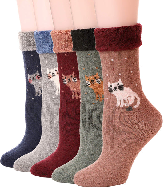 Cozy Winter Hiking Socks for Women with Merino Wool Thermal