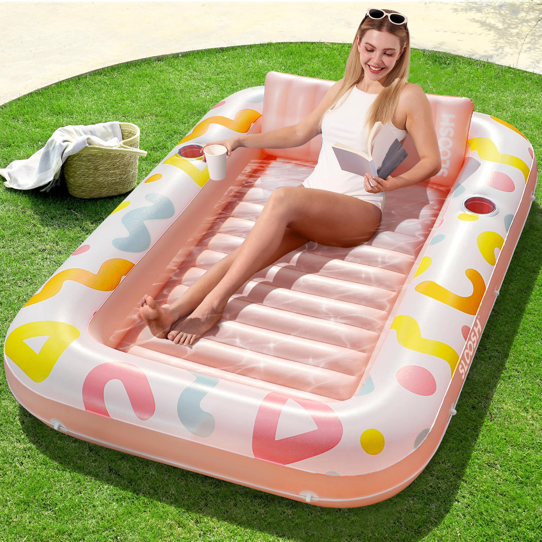 Inflatable Tanning Pool Float SLOOSH Lounger Float