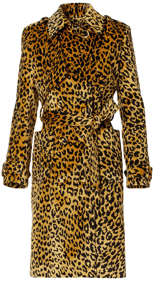 Sergio Hudson's Luxurious Leopard Patterned Trench Coat Design