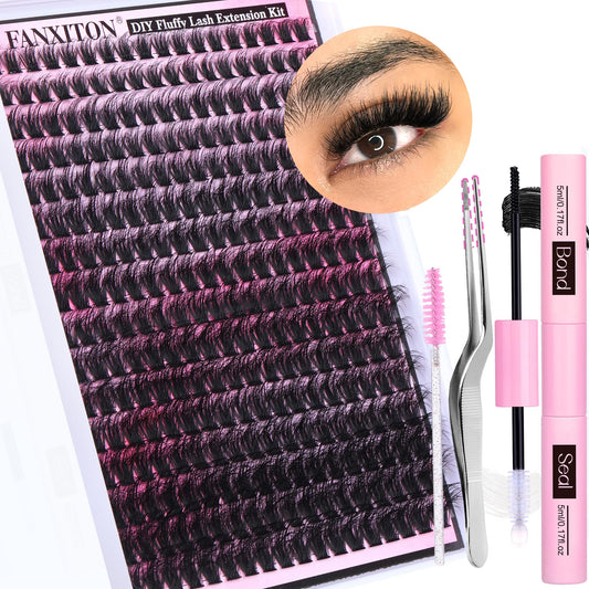 Essential DIY Lash Extension Kit: Fluffy Clusters for Thick Lash Extravagance.