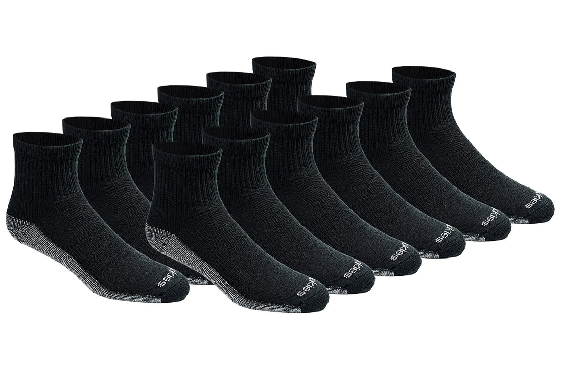 Dickies Men's Dri-tech Moisture Control Quarter Socks (6, 12, 18 Pairs).