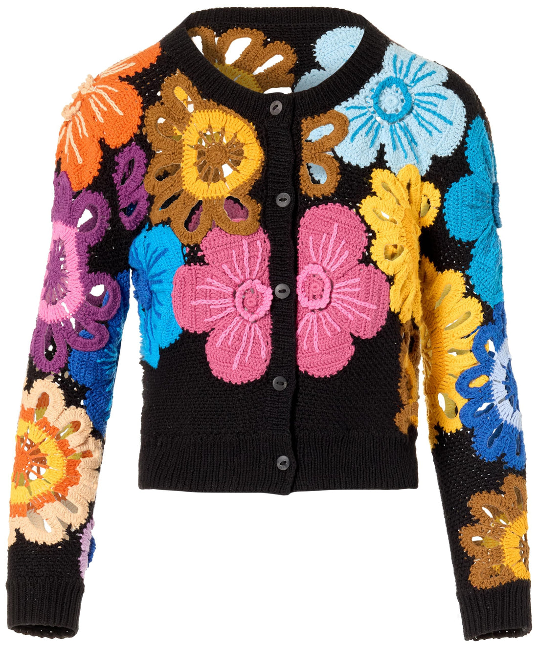 Jonathan Cohen, Floral Crochet Cardigan, Multi.