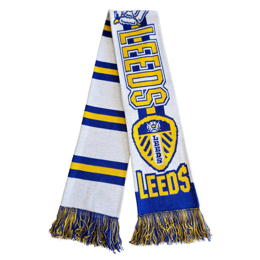 Leeds United FC | Soccer Fan Scarf | Premium Acrylic Knit.