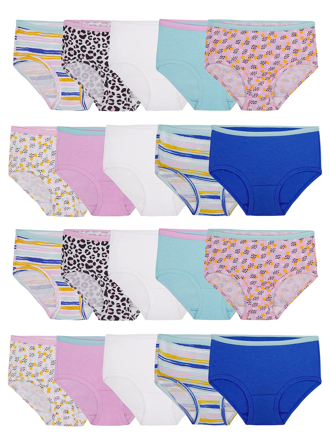 Fruit of the Loom Girls' Cotton Brief Underwear Multipacks.