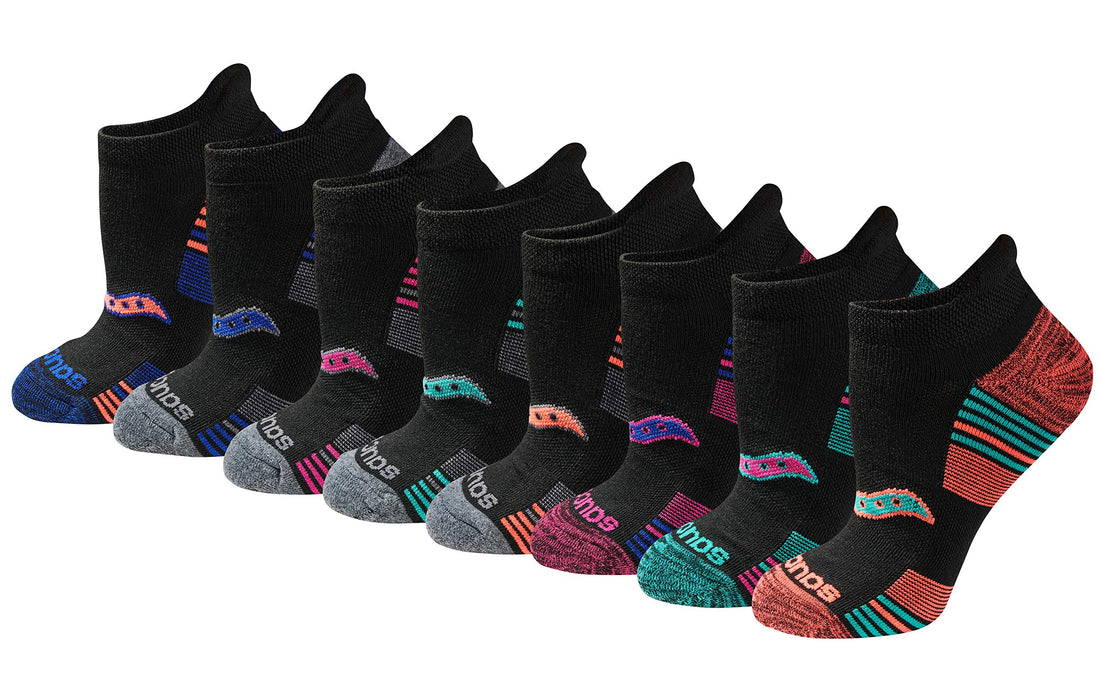 Saucony Women's RunDry Athletic Socks - Assorted Darks, 8 Pairs