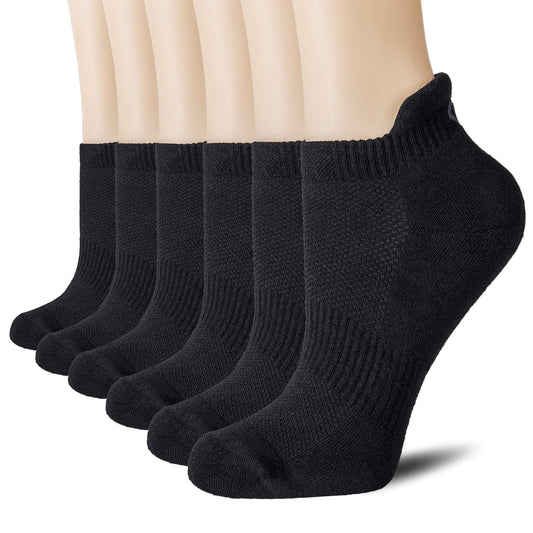 CS CELERSPORT 6 Pairs Ankle Athletic Running Socks Low Cut Sports Tab Socks for Men and Women.