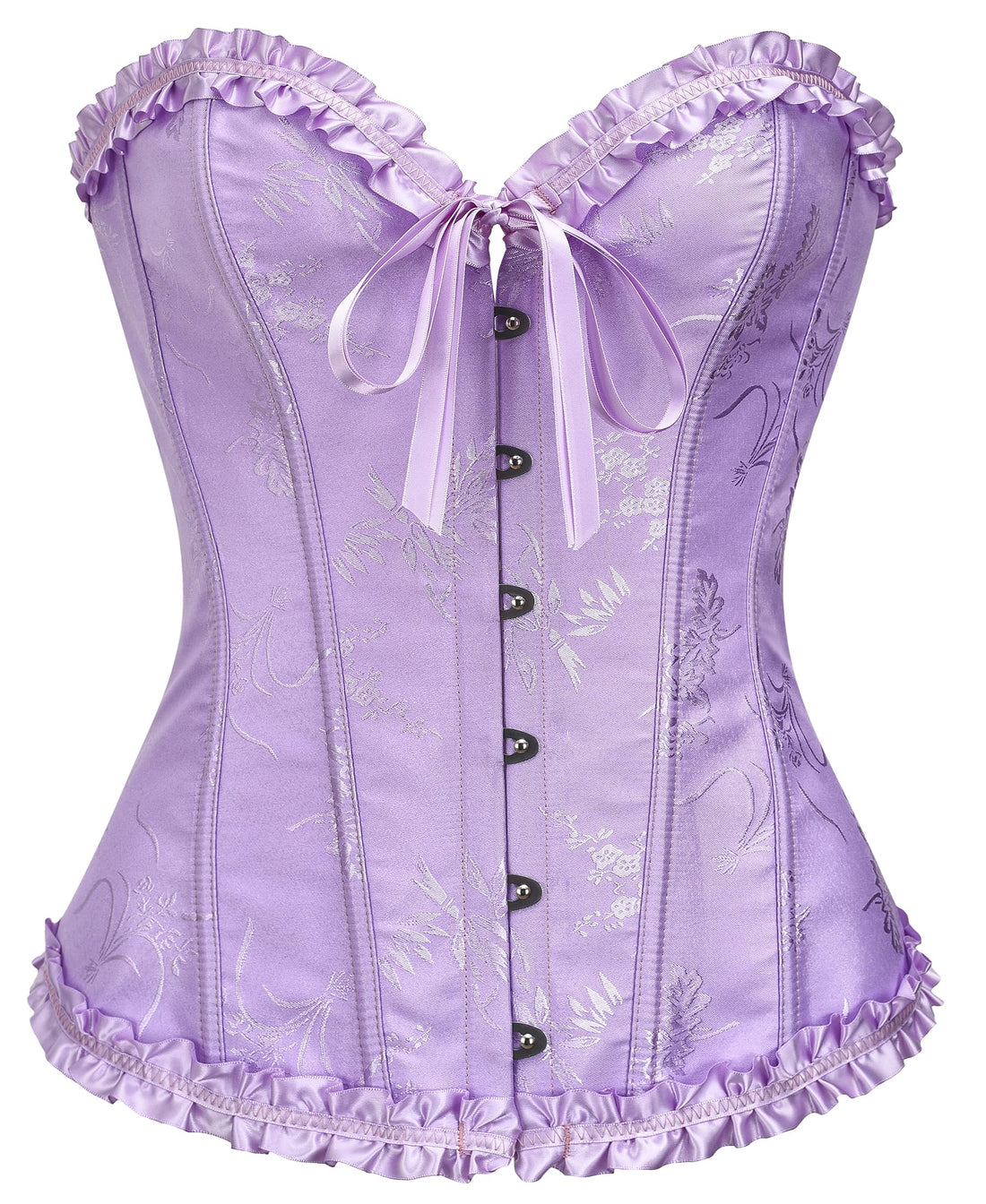 Lace-Trimmed Bustier Corset Top with Push-Up Shapewear for Women