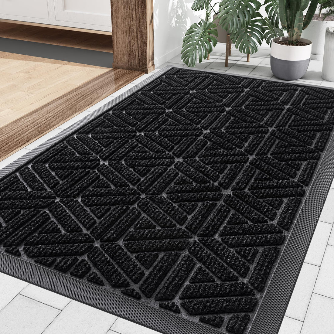 Outdoor Doormat, Heavy Duty Natural Rubber, Dirt and Moisture Protector Mat.