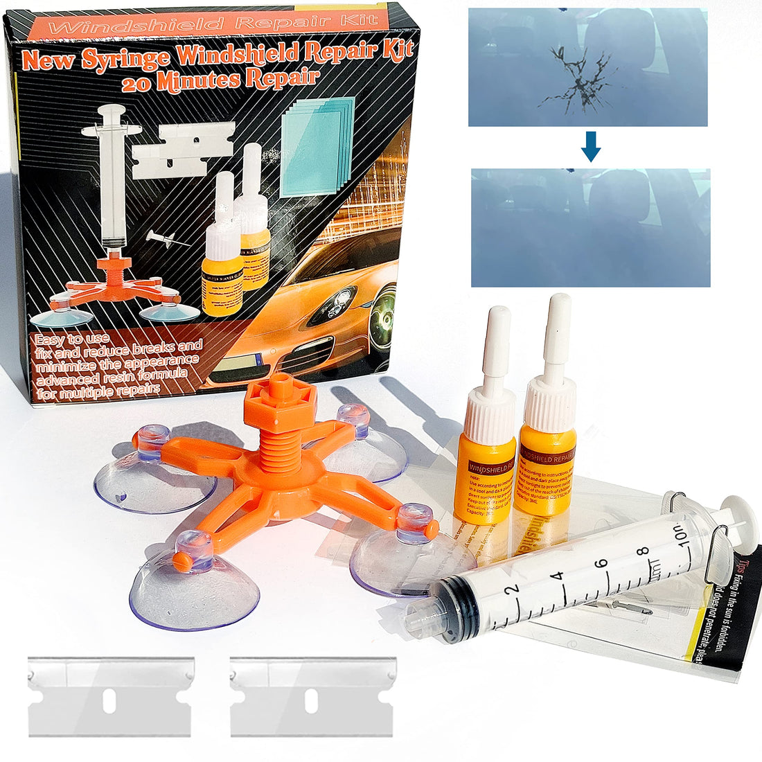 Windshield Repair Kit for Chips, Cracks, and Spots: Professional Attention
