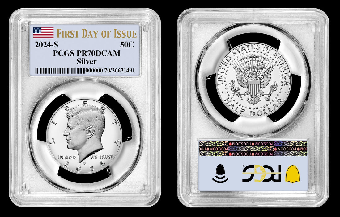 2024 S 2024 S Silver Proof Kennedy Half Dollar PCGS PR70DCAM First Day of Issue 50C Half Dollar PCGS ...