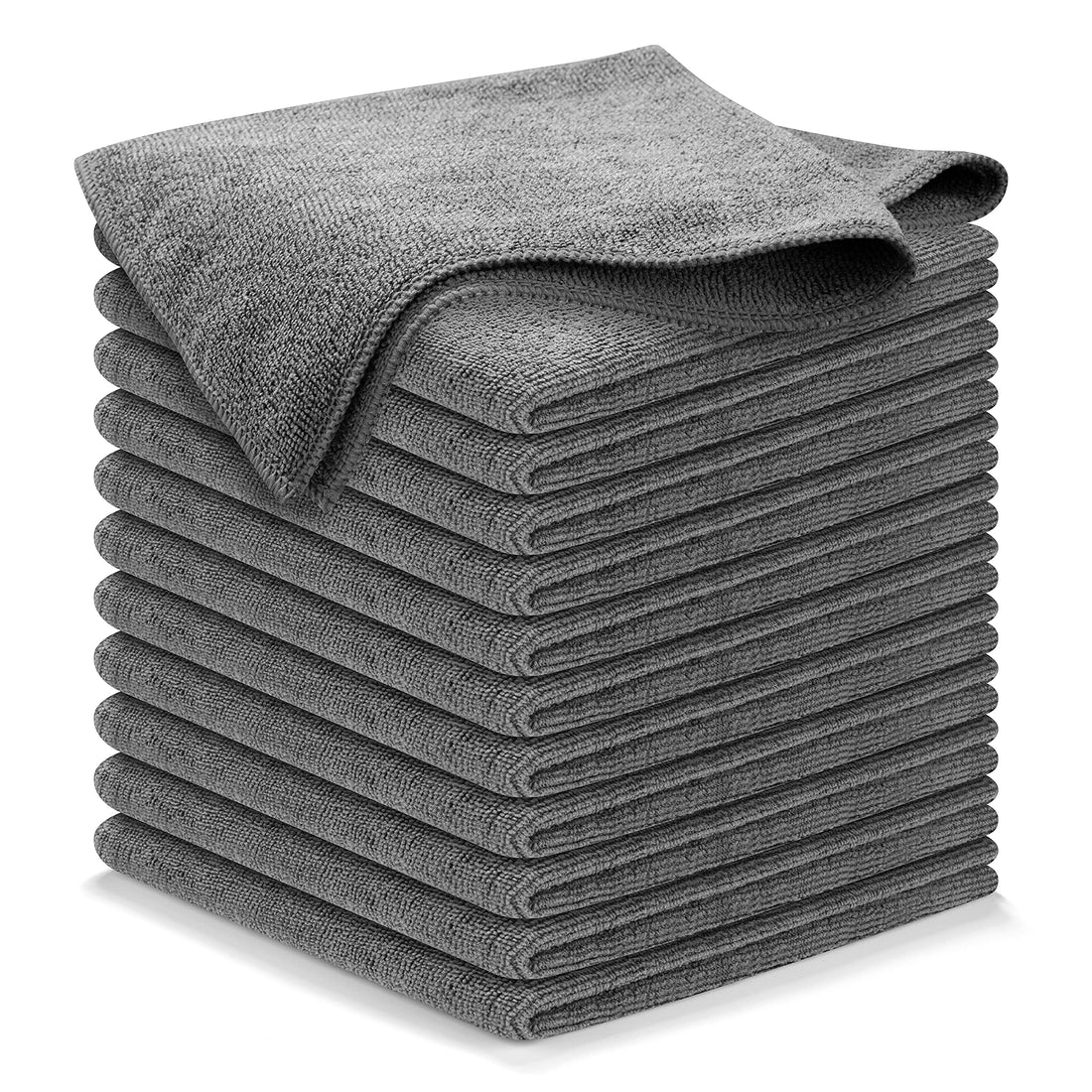 USANOOKS Microfiber Cleaning Cloth Grey - 12 Packs 12.5⁘x12.5⁘ - High Performance - 1200 Washes, ...