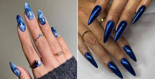 Sapphire Blue Nails Dominate Winter Trends With Cool-Toned Sophistication